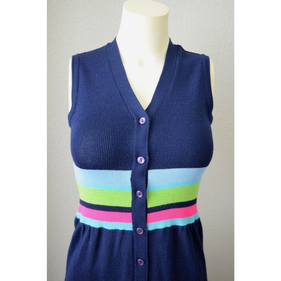 Vintage Aristo Kat Knit Maxi Dress Button Front Pencil Wool Acrylic Hong Kong - Picture 9 of 12